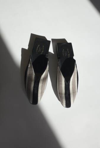 HOME WORK  17ss 简洁优雅 linen. 2way Mules穆勒 - 图0