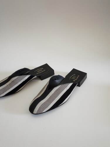HOME WORK  17ss 简洁优雅 linen. 2way Mules穆勒 - 图1