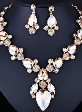 包邮 欧美大牌 奢华宝石短款锁骨项链时尚女王范夸张礼物配饰品