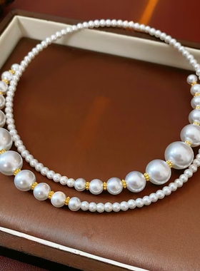 时尚简约大小珍珠弹力项圈女项饰