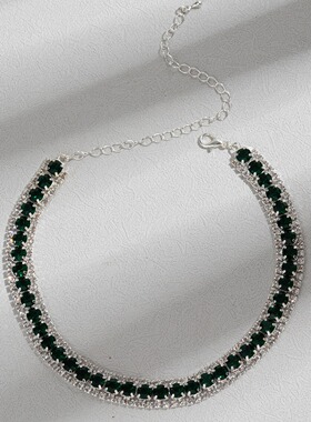 精致时尚水晶宝石闪钻锁骨颈链女