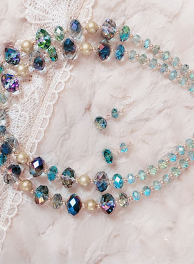 春夏百搭饰品水晶锁骨韩国毛衣链