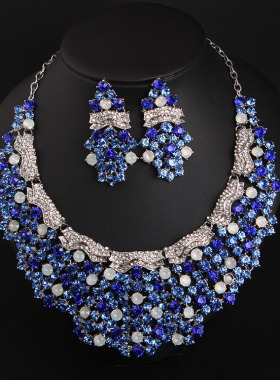 水晶夸张礼服晚宴新娘项链耳环