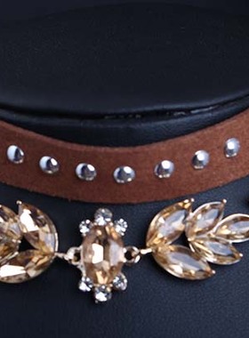 choker欧美水晶宝石复古短项链