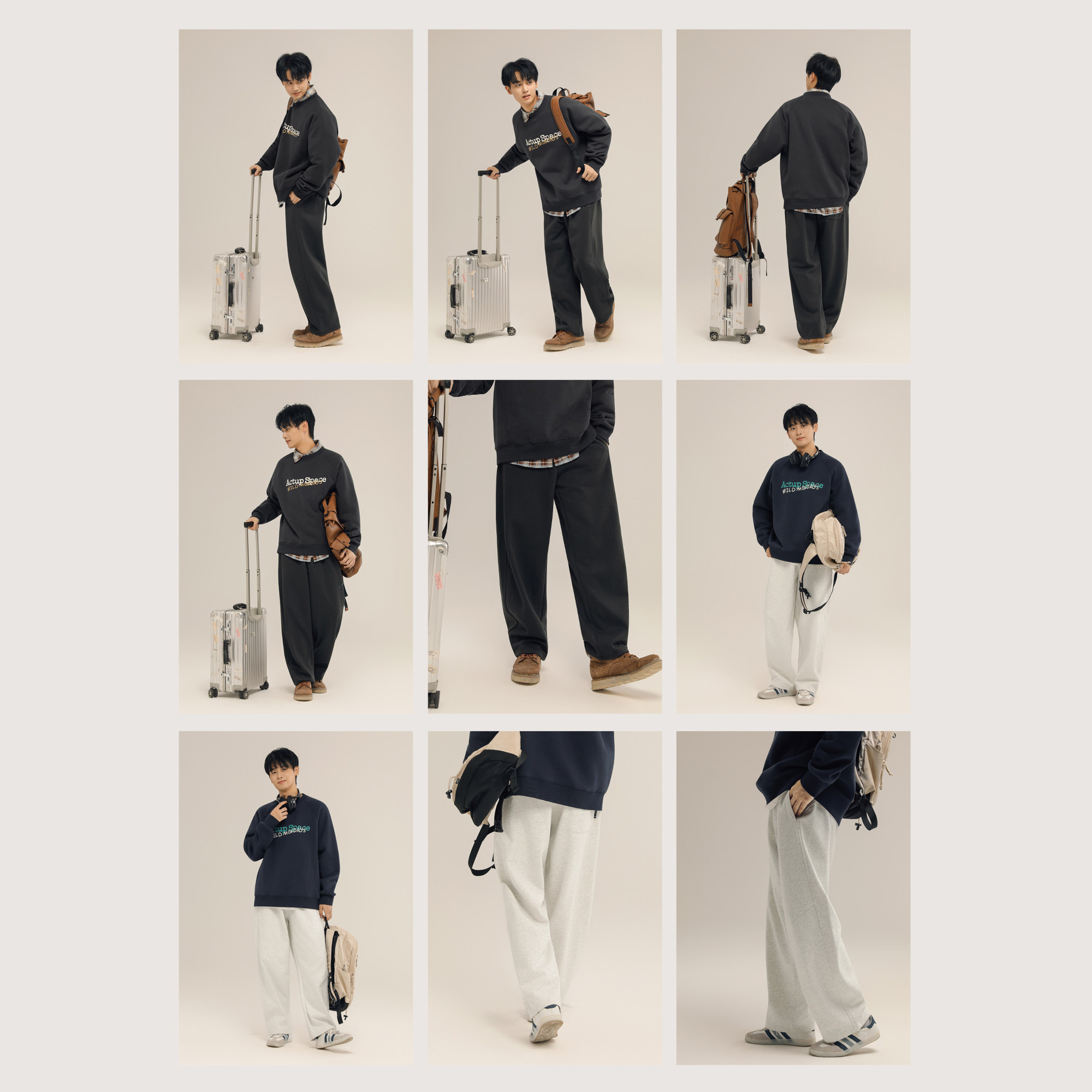 吕小虎ACTUP 冬季加绒加厚直筒卫裤男宽松阔腿裤青少年运动休闲裤,淘宝优惠券,粉丝福利购,淘宝优惠卷