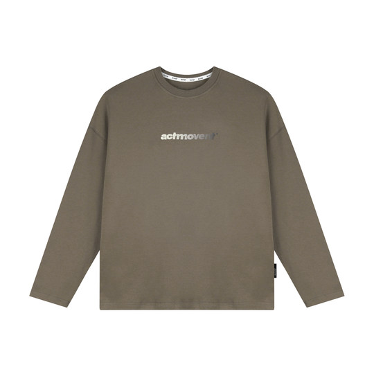 吕小虎高级感痞帅长袖t恤男士秋季宽松上衣男生藏青色内搭打底衫