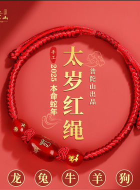 2025蛇年本命年男女红绳手链手串十二生肖编织绳男女手绳
