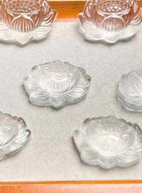 白水晶立体莲花毛衣链流苏手牌吊坠手工项链DIY饰品配件材料