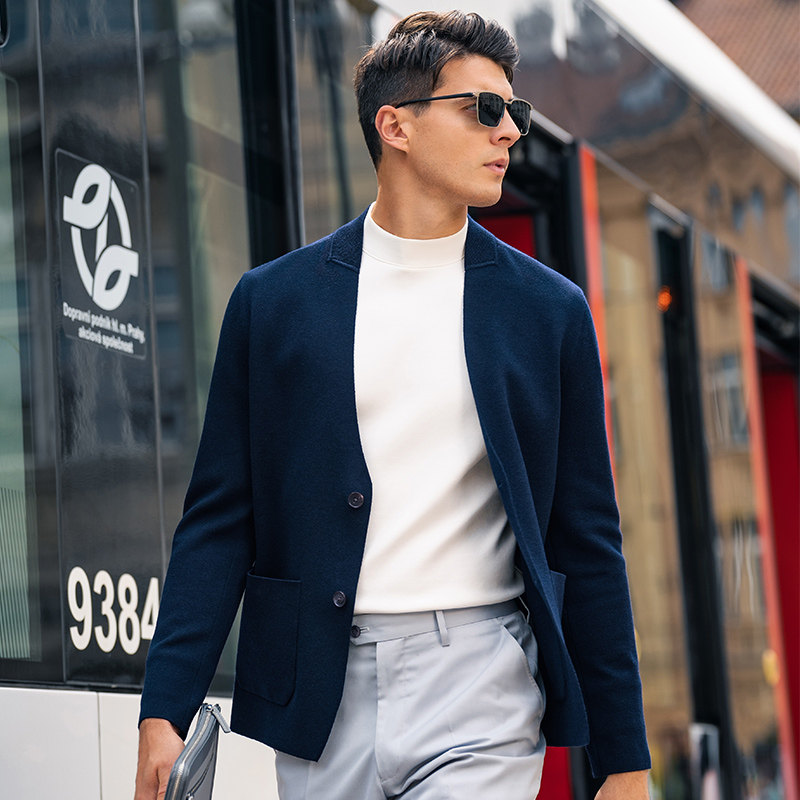 MrBu布先生v领西服款羊毛外套秋冬贴袋设计保暖开衫男BT15381,淘宝优惠券,粉丝福利购,淘宝优惠卷