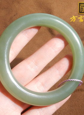 青海老坑料冰胶湖水绿精美手镯绿