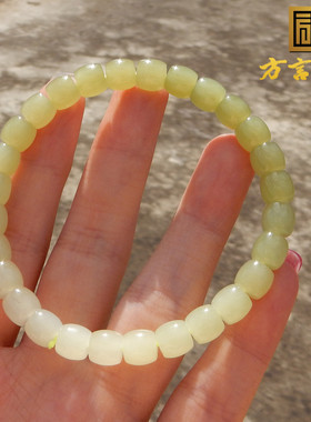新疆且末料黄口渐变直切7mm手串