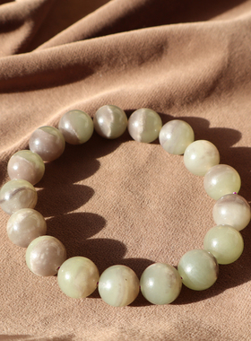 青海温润烟紫聚宝盆12MM圆珠手串