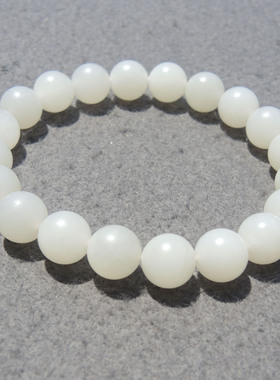 高品质方言和田玉精品95于田料高脂高糯羊脂白玉10mm手串手链S6