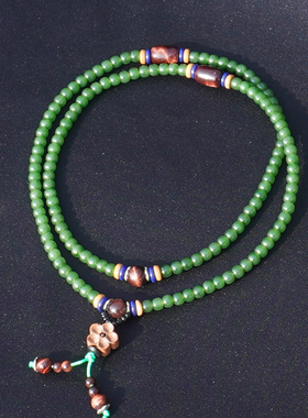 方言和田玉俄细腻正阳绿碧玉手串