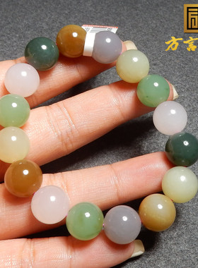 震惊了方言和田玉巨漏精品且末蓝糖碧玉青海料多宝12mm手串手链R5