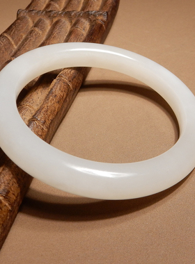 方言和田玉青海冰底温润白玉手镯