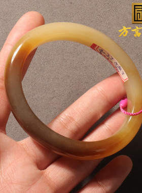 嗨翻天方言和田玉佩戴推荐新疆且末料带红糖温润细腻贵妃手镯O1