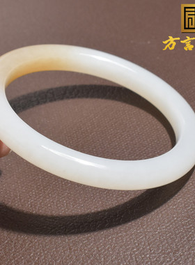 方言手镯和田玉糖羊脂白玉高油