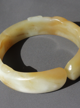 方言和田玉糖白内径猫镯手镯玉