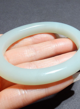 高品质方言和田玉精品珍藏级新疆且末料温润白玉54mm贵妃手镯A5