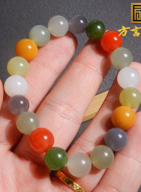 青海烟紫晴水白玉俄碧玉10mm手串