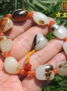 方言和田玉手串新疆羊脂玉手链