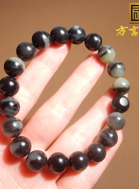 新疆青花籽料一线天10mm圆珠手串