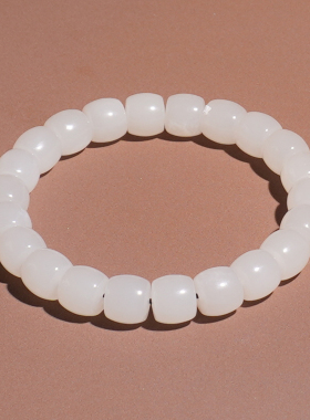 和田玉青海料高冰底温润白玉手串