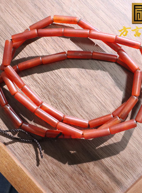 美美哒方言和田玉精品佩戴红玛瑙管子高油细腻包浆项链挂件O1
