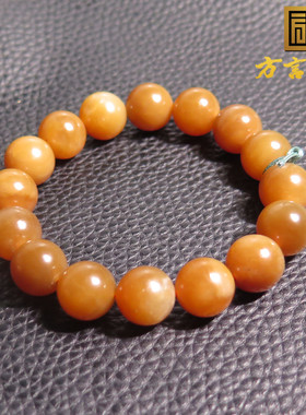 惊呆了方言和田玉精品收藏级新疆且末料细润糖玉卡12mm手串手链X5
