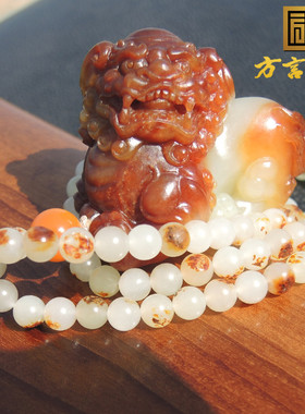 方言原生黄口籽料狮子大吊坠