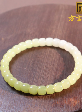 新疆且末料黄口渐变直切7mm手串