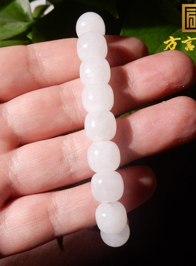 白玉老坑老坑白玉男女款手链山料