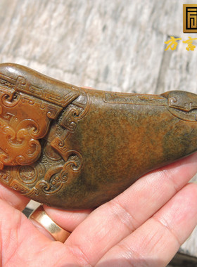 方言品牌一眼真珍品粟子黄玉手把件钢板料地表籽料一把抓锦灰堆R