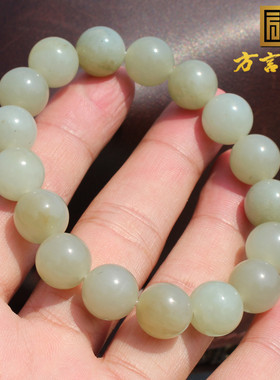 新疆且末料糖白玉卡12mm手串手链