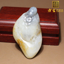 Dialect Brands and Tian Yuboutique Xinjiang Yulong River Point Ink Mood Green Flower Solo stock Remain pendant pendant v5