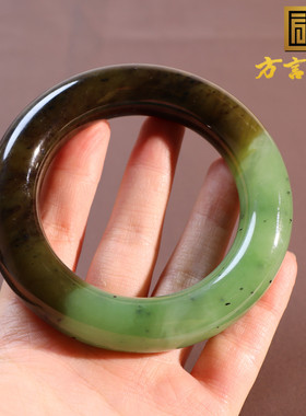 乌兰海碧玉苹果绿糖56mm胖圆手镯