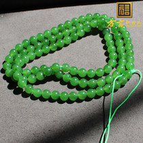 Dialect boutique and Tian jade wearing class Russian yang green beaded jade round pearl 6mm necklace multi-circle bracelet handstring P3