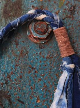 古着DIAN蓝染手编手工配饰挂饰