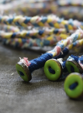 植物染色手编绳子手链项链挂件草木染五彩绳两件包邮