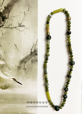 柳塘春雨新中式清冷感双圈手串