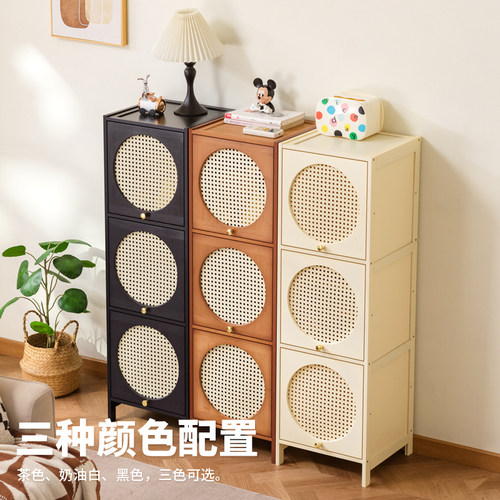 书架置物架落地带门家用多层客厅柜子储物柜窄缝小书柜靠墙边收纳 - 图3