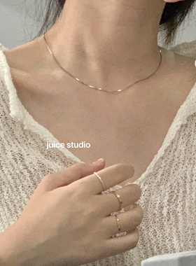 纯银蛇骨链百搭叠戴简约颈链