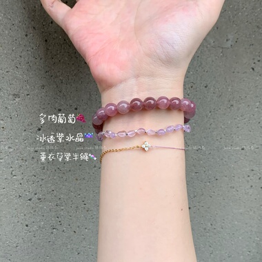 s925银极细手工编织手绳手链莫桑钻彩色手绳