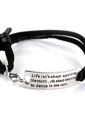 手工编制字母手链励志宣言shebel