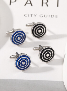 欧美新品简约商务几何黑色宝石袖扣法式袖钉外贸袖口cufflinks
