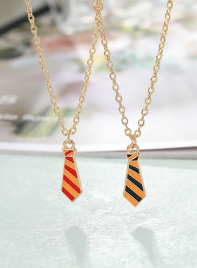 可爱风迷你小领带合金项链百搭时