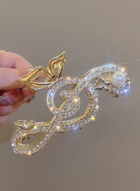 火爆水钻音符发夹女后脑勺抓夹