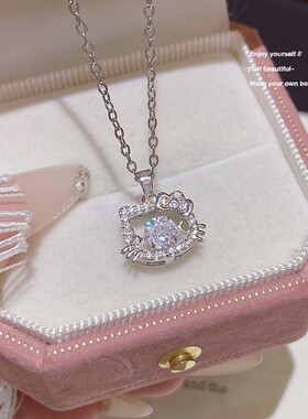 甜美可爱小猫咪钛钢锁骨链女款