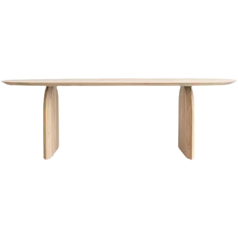 北欧侘寂风实木餐桌小户型吃饭桌子现代极简设计师办公桌餐桌长桌 - 图3